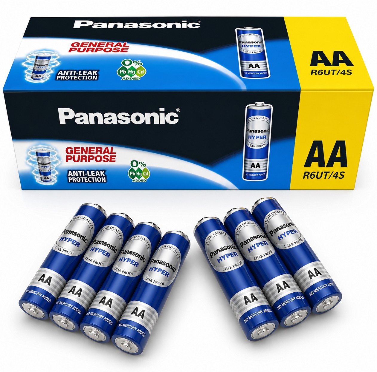 باتری قلمی AA پاناسونیک اورجینال Panasonic HYPER بسته ۶۰ عددی