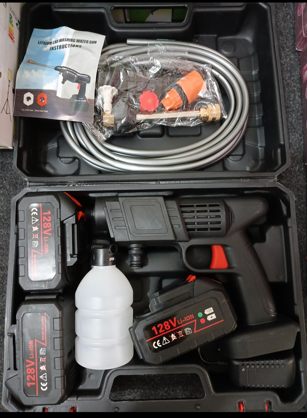 کارواش شارژی ۳ باتری ۱۲۸ وات