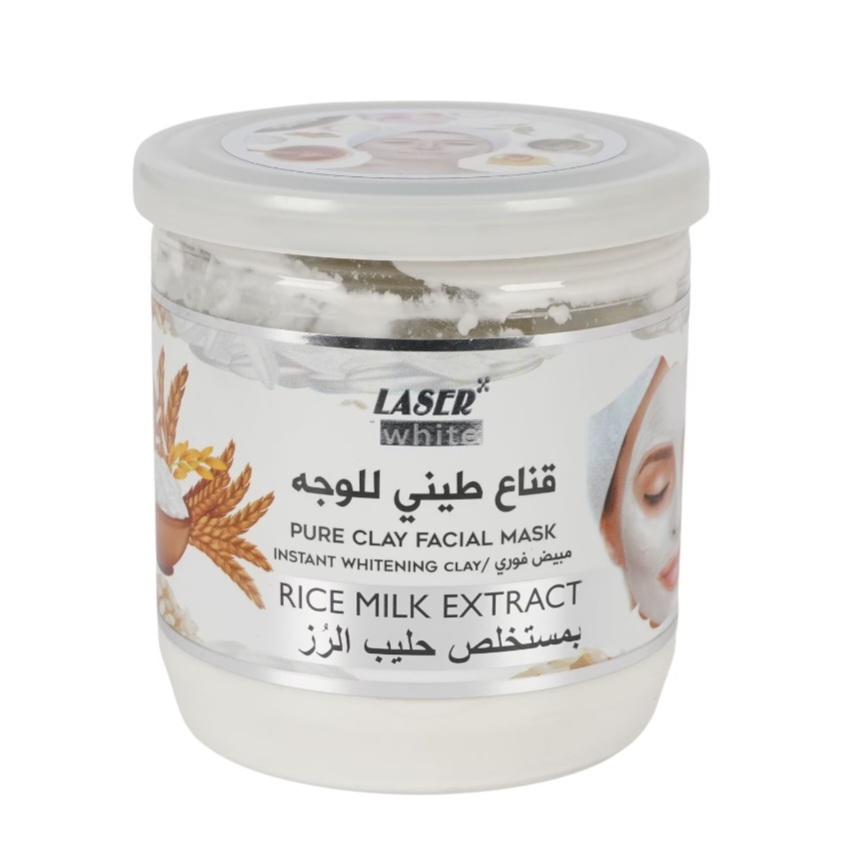 ماسک صورت شیر و برنج سفید لیزر وایت Laser White Rice Milk وزن 400 گرم